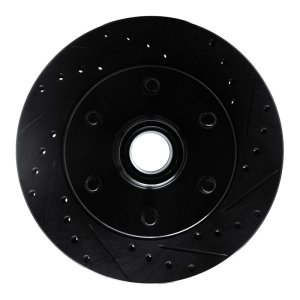 Chevrolet C2500 Brake Rotor (1) - Front Right - R1 Concepts - Drilled & Slotted - Black - `94-`02